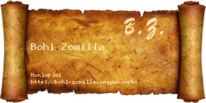 Bohl Zomilla névjegykártya